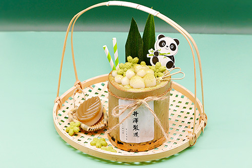京都抹茶竹筒冻